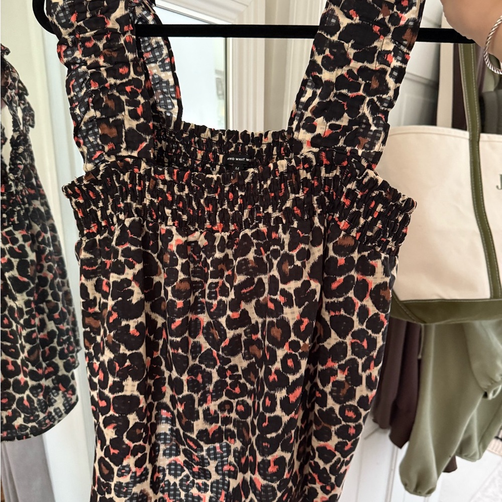 Who What Wear Leopard Print Sleeveless Tank Top
